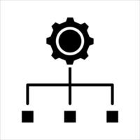 Gear allocation Icon. Symbol isolated white background. illustration. color editable. vector