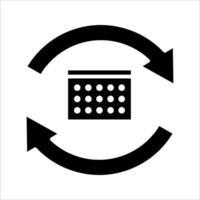 Calendar refresh Icon Symbol isolated white background. illustration. color editable. vector
