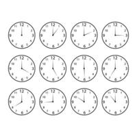 A set of clocks with different times vector