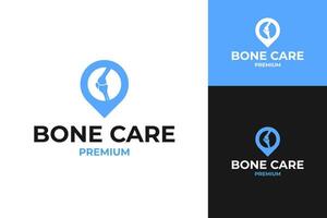 Knee care location logo design template illustration vector