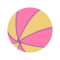 Beach ball. Inflatable play equipment. Summer holiday element design. Flat style illustration. vector