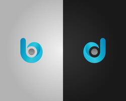 b or d Abstract Letter Initial Logo Design Template. vector