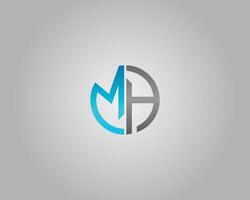 MH Initial Letter with Circular Logo Design Elegant Modern Template. vector