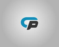 Letter CP or PC Abstract Initial Logo Design Elegant Template. vector