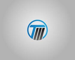 Abstract TM or MT Letter Logo Design Minimalist Modern Template. vector