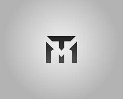 Abstract TM or MT Letter Logo Design Minimalist Template. vector