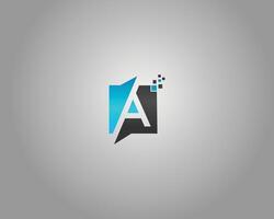 Letter A creative monogram logo design template. vector
