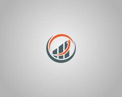 Financial growth chart with arrow logo design concept template. vector