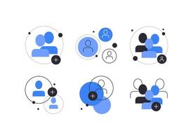 User, person and social groups. Set of abstract concepts vector