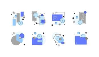 Fin tech and digital currency. Money transactions. Set of modern flat icons vector
