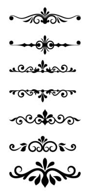 Vintage Decorative Divider Set Elegant Swirl and Flourish Ornament Collection