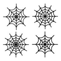 Spider Web Silhouette Set Halloween Decoration and Spooky Web Collection vector