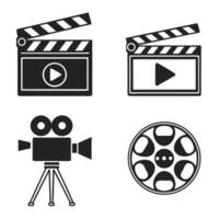 Clapperboard Camera Reel and Play Button vector