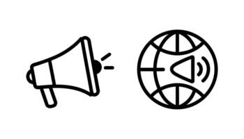 Global Sound Icon , Megaphone and Sound Waves Symbol vector