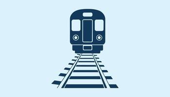 Train Icon on Tracks Simple Line vector