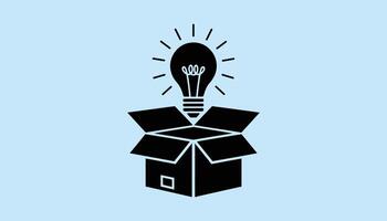 Creative Light Bulb Idea Coming Out of Open Box vector