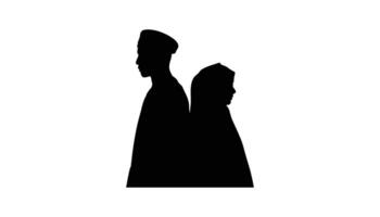 Silhouette of Man and Woman , Profile Illustration vector