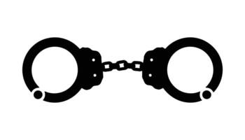 Handcuffs icon illustration, security symbol for crime or law enforcement design vector