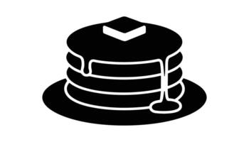 Black and White Pancakes with Syrup and Butter vector