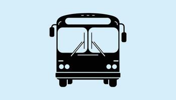 Bus front view icon with clear windows and headlights vector