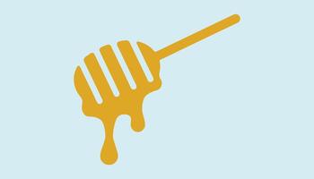 Honey Dipper Dripping Honey Icon Design vector