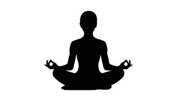 Silhouette of Person Meditating in Lotus Position vector