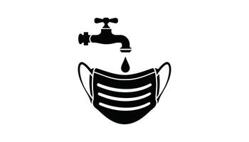 Clean Face Mask with Tap Symbol for Health and Safety Design vector
