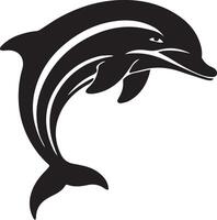 Creative silhouette featuring a dolphin elegance with strength. Ideal for logos or decor. vector