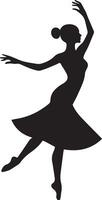 Dynamic dancing Waman silhouette image vector