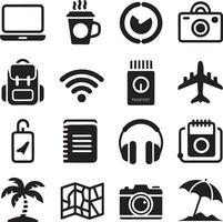 Digital Lifestyle Daily Tech Activity Icon in Silhouette Style vector