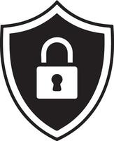 Cyber security icon with shield and lock vector