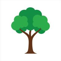 A tree icon with green leaves vector