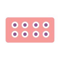 A pink and purple pill with six circles on it vector