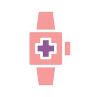 A pink watch with a cross on it vector