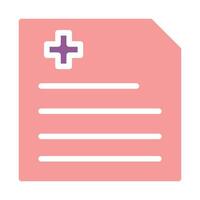 A pink document with a cross on it vector