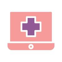 A laptop with a cross on it vector