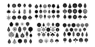 Top View Green Tree Set for Garden and Landscape . vector