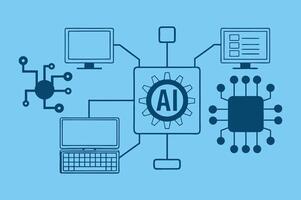 AI Agent and Robotic Process . vector