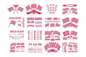Racing Stripe Set with Checkered Flags, Speed Lines and Motorsport. vector