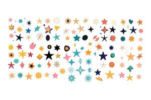 A collection of colorful stars and shapes vector