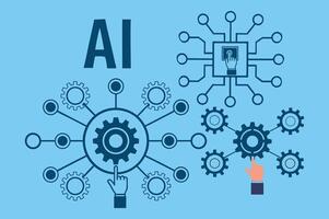 AI Agent and Robotic Process Automation with Data Analysis . vector