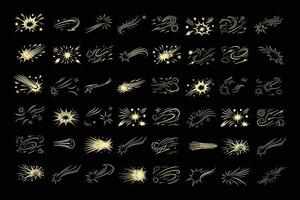 Anime Motion Line Elements Set . vector