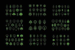 Top View Green Tree Set for Garden and Landscape Architecture Plans vector
