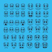 Cartoon Faces Set Abstract Mascots, Stickers, and Icons vector