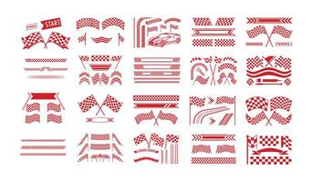 Racing Stripe Set with Checkered Flags, Speed Lines and Motorsport Graphics vector