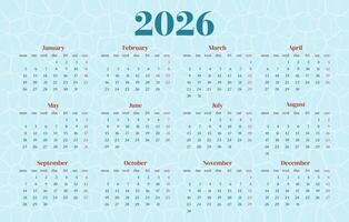 Calendar on background with water texture vector