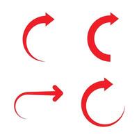 Collection of Red Curved Arrows for Web Design vector