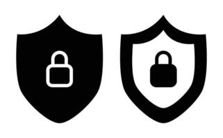 Two Security Shield Icons with Padlock Symbols vector