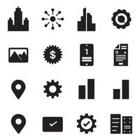 Modern icons representing business data technology and networking vector
