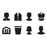Collection of Silhouette Icons Representing People and Accessories vector